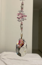 Load image into Gallery viewer, Butterfly Suncatcher decorated with rose quartz gemstones CH405
