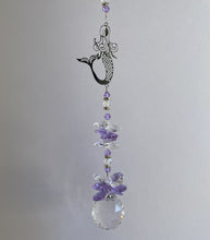 Load image into Gallery viewer, Mermaid Suncatcher decorated with turquoise gemstones CH410
