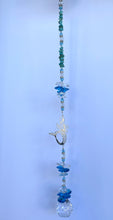 Load image into Gallery viewer, Mermaid Suncatcher decorated with turquoise gemstones CH410
