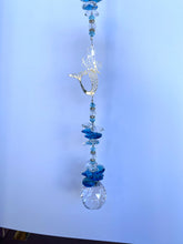 Load image into Gallery viewer, Mermaid Suncatcher decorated with turquoise gemstones CH410
