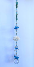 Load image into Gallery viewer, Lotus Suncatcher decorated with amethyst gemstones CH415
