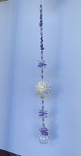 Load image into Gallery viewer, Family Tree Suncatcher decorated with Lapis Lazuli gemstones CH421
