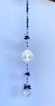 Load image into Gallery viewer, Family Tree Suncatcher decorated with Lapis Lazuli gemstones CH421
