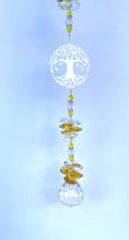 Load image into Gallery viewer, Family Tree Suncatcher decorated with Lapis Lazuli gemstones CH421
