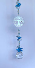 Load image into Gallery viewer, Family Tree Suncatcher decorated with Lapis Lazuli gemstones CH421
