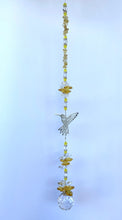 Load image into Gallery viewer, Hummingbird Suncatcher decorated with turquoise gemstones CH425

