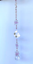 Load image into Gallery viewer, Cat Suncatcher decorated with rose quartz gemstones CH435
