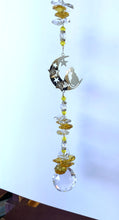 Load image into Gallery viewer, Cat Suncatcher decorated with rose quartz gemstones CH435
