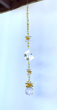 Load image into Gallery viewer, Cat Suncatcher decorated with rose quartz gemstones CH435
