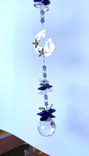 Load image into Gallery viewer, Cat Suncatcher decorated with rose quartz gemstones CH435
