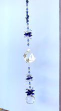 Load image into Gallery viewer, Cat Suncatcher decorated with rose quartz gemstones CH435

