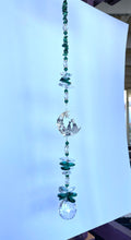 Load image into Gallery viewer, Cat Suncatcher decorated with rose quartz gemstones CH435
