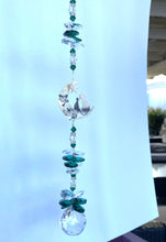 Load image into Gallery viewer, Cat Suncatcher decorated with rose quartz gemstones CH435
