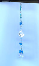 Load image into Gallery viewer, Cat Suncatcher decorated with rose quartz gemstones CH435
