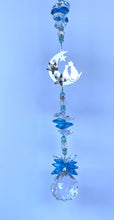 Load image into Gallery viewer, Cat Suncatcher decorated with rose quartz gemstones CH435
