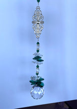 Load image into Gallery viewer, Fancy Pattern Suncatcher decorated with malachite gemstones CH440
