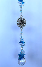 Load image into Gallery viewer, Rose Suncatcher decorated with Garnet gemstones CH448
