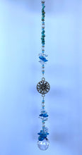 Load image into Gallery viewer, Rose Suncatcher decorated with Garnet gemstones CH448
