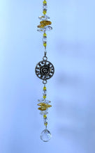 Load image into Gallery viewer, Rose Suncatcher decorated with citrine gemstones CH449
