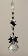 Load image into Gallery viewer, Diamond Crystal Suncatcher decorated with snowflake obsidian gemstones CH458
