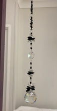 Load image into Gallery viewer, 40mm Crystal Ball Suncatcher decorated with snowflake obsidian gemstones CH459
