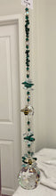 Load image into Gallery viewer, 50mm Crystal Ball Suncatcher decorated Bees with garnet gemstones CH461
