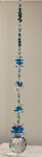 Load image into Gallery viewer, 40mm Crystal Ball Suncatcher decorated with butterflies and turquoise gemstones CH467
