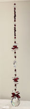 Load image into Gallery viewer, 30mm Crystal Ball Suncatcher decorated with garnet gemstones CH469
