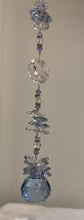 Load image into Gallery viewer, 30mm Purple Crystal Ball Suncatcher decorated with amethyst gemstones CH470
