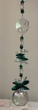 Load image into Gallery viewer, 30mm Crystal Ball Suncatcher decorated with malachite gemstones CH471
