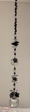 Load image into Gallery viewer, 30mm Crystal Ball Suncatcher decorated with paw print and snowflake obsidian gemstones CH473
