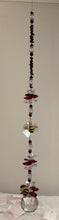 Load image into Gallery viewer, 30mm Crystal Ball Suncatcher decorated with Bees and garnet gemstones CH477
