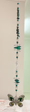 Load image into Gallery viewer, Deluxe Butterfly crystal Suncatcher decorated with amethyst gemstones CH482
