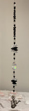 Load image into Gallery viewer, Skelton plying guitar crystal Suncatcher decorated with snowflake obsidian gemstones CH480
