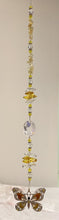 Load image into Gallery viewer, Deluxe Butterfly crystal Suncatcher decorated with amethyst gemstones CH482
