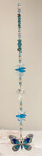 Load image into Gallery viewer, Deluxe Butterfly crystal Suncatcher decorated with amethyst gemstones CH482
