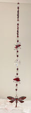 Load image into Gallery viewer, Deluxe Dragonfly crystal Suncatcher decorated with amethyst gemstones CH487
