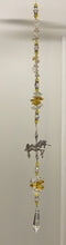 Load image into Gallery viewer, Unicorn Drop crystal Suncatcher decorated with citrine gemstones CH490

