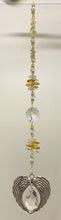 Load image into Gallery viewer, Deluxe Angel Wings Heart Dreamcatcher crystal Suncatcher decorated with turquoise gemstones CH492
