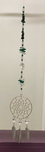 Load image into Gallery viewer, Deluxe Dreamcatcher crystal Suncatcher decorated with malachite gemstones CH494
