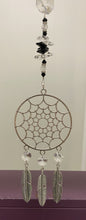 Load image into Gallery viewer, Deluxe Dreamcatcher crystal Suncatcher decorated with malachite gemstones CH494
