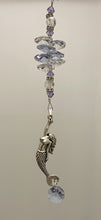 Load image into Gallery viewer, Mermaid crystal Suncatcher decorated with amethyst gemstones CH497
