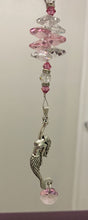 Load image into Gallery viewer, Mermaid crystal Suncatcher decorated with amethyst gemstones CH497

