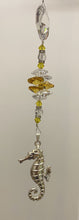 Load image into Gallery viewer, Seahorse crystal Suncatcher decorated with citrine gemstones CH499

