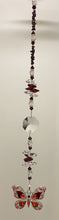 Load image into Gallery viewer, Deluxe Butterfly crystal Suncatcher decorated with amethyst gemstones CH482
