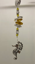Load image into Gallery viewer, Seahorse crystal Suncatcher decorated with citrine gemstones CH501
