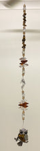 Load image into Gallery viewer, Owl crystal Suncatcher decorated with tigers eye gemstones CH502
