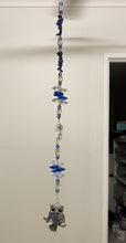 Load image into Gallery viewer, Owl crystal Suncatcher decorated with lapis lazuli gemstones CH503
