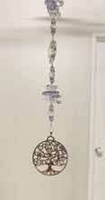 Load image into Gallery viewer, Tree of Life crystal Suncatcher decorated with amethyst gemstones CH505
