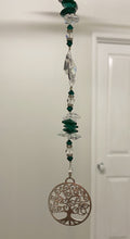Load image into Gallery viewer, Tree of Life crystal Suncatcher decorated with amethyst gemstones CH505

